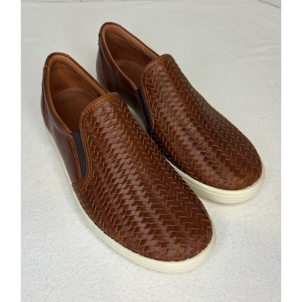 Ecco Women’s Soft Seven Woven Brown Leather Slip On Shoe Size 38 (US 7.5-8).
